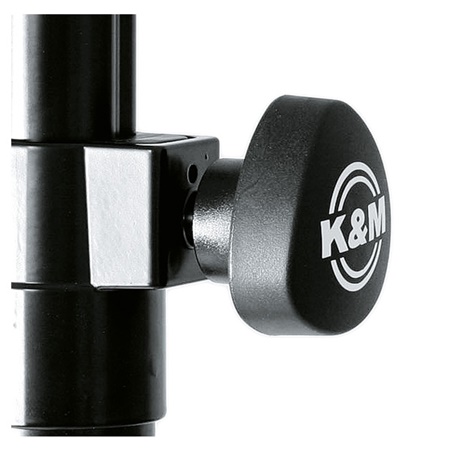 Bouton de serrage noir logo K&M M8 x 33mm pour pied HP 214/6