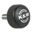 Bouton de serrage noir logo K&M M6x20mm pour socle pied de micro