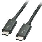 CA-THUNDER3-2 - Cordon Thunderbolt 3 USB type C mâle/mâle - Long. : 2m - Noir LINDY