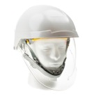 CASQUE-ELEC-Casque de protection avec écran facial rétractable intégré - blanc