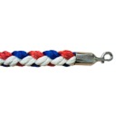 CORDE-2-BBRC-Corde de guidage tressée pour poteau à corde Long: 2m Bleu/Blanc/Rouge
