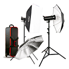 SK400II-E-O-Kit de 2 flashes de studio GODOX SK400II-E avec softbox et parapluie