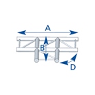 Angle 3 départs à plat, 2D, horizontal, pour série EX290, couleur ALU
