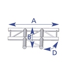 Angle 3 départs à plat, 2D, horizontal, pour série EX290, couleur NOIR