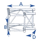 Angle 2 départs, horizontal ou vertical, pour série SC390 - alu ASD