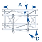 Angle 3 départs, 2D, horizontal ou vertical, pour série SC390 - alu