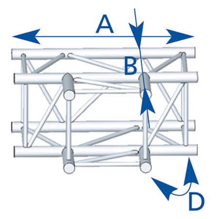 Angle 3 départs, 2D, horizontal ou vertical, pour série SC390 - alu