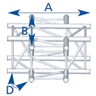 Angle 4 départs, 2D, horizontal, pour série SC390 - alu ASD
