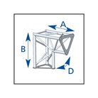 Angle 2 départs 90° vertical série SD150 triangulaire - alu ASD