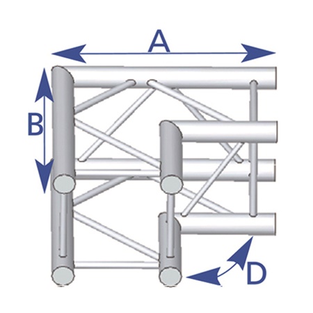 Angle 2 départs, horizontal ou vertical, pour série SZ290 couleur NOIR
