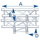 Angle 3 départs, 2D, horizontal ou vertical, série SZ290, couleur ALU