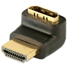 Adaptateur coudé HDMI femelle (haut) - HDMI mâle dorée LINDY