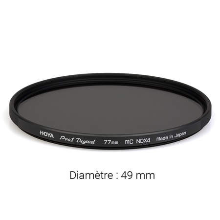 Filtre gris neutre HOYA Neutral Density Pro ND4 - Diamètre : 49mm