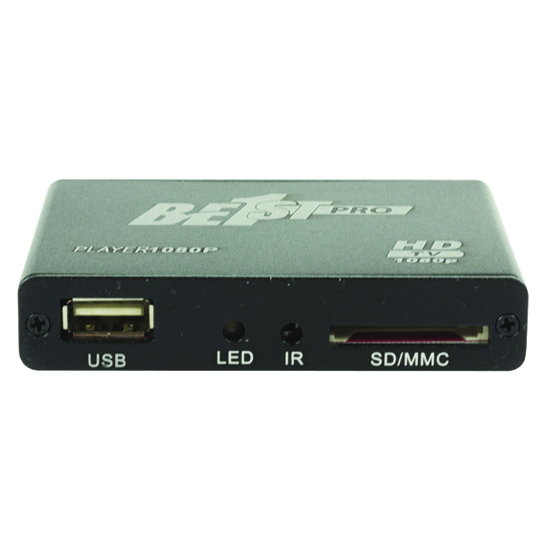 Lecteur Multimédia, 1080P HD HDMI Audio et Vidéo Lecteur Multimédia Support  USB, Carte SD, Disque Dur avec Télécommande IR, 110V-240V.(EU)