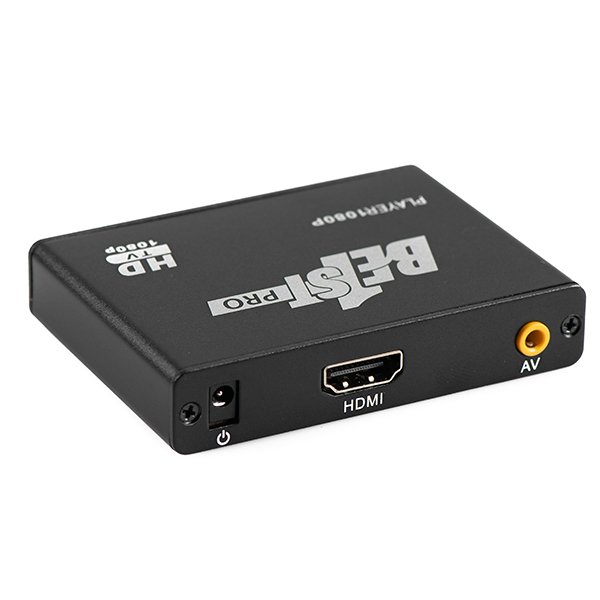 Lecteur Multimédia, 1080P HD HDMI Audio et Vidéo Lecteur Multimédia Support  USB, Carte SD, Disque Dur avec Télécommande IR, 110V-240V.(EU)