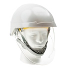 Casque de protection PLB avec écran facial rétractable intégré - blanc