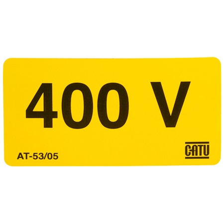 Etiquette adhésive en PVC, résistant aux UV - 400V - jaune CATU