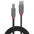 Cordon USB 2.0 A/B LINDY - Longueur : 0,5m - Noir
