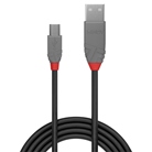 Cordon USB 2.0 A/Mini-B LINDY - Longueur : 5m - Noir