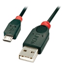 Cordon USB 2.0 A/Micro-B LINDY - Longueur : 3m - Noir