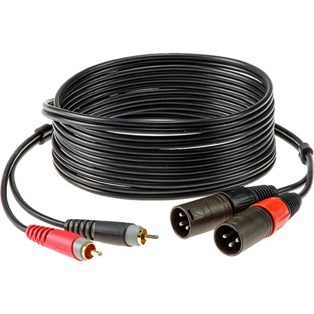 Cordon 2 XLR 3 mâle - 2 CINCH mâle - longueur 6m KLOTZ CABLES