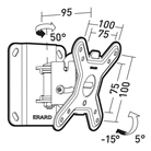 Support mural inclinable et orientable ERARD PRO Cliff 100TW45