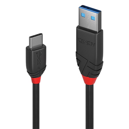 Cordon USB 3.2 Gen 2 Type-C/A LINDY - Longueur : 50cm - Noir