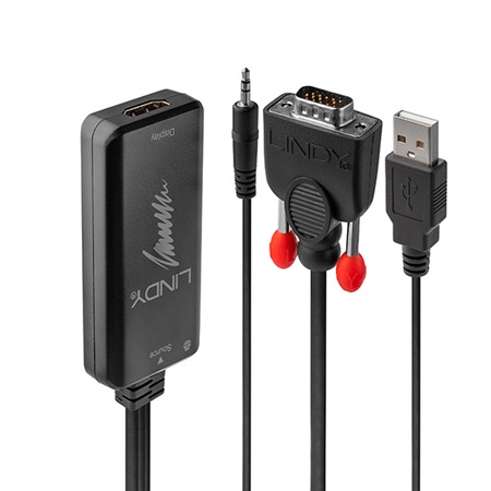 Convertisseur/Adaptateur VGA mâle + Audio stéréo + USB - HDMI femelle