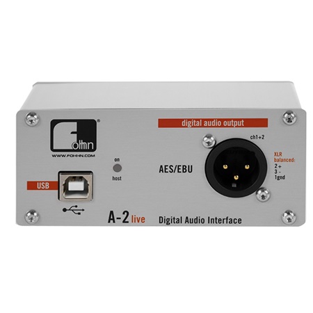 Boitier symétriseur stéréo USB vers XLR numérique AES EBU Fohhn A-2