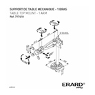 Support de table à visser ERARD PRO pour 1 écran LCD