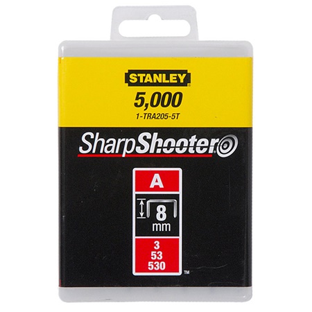 Agrafes 8mm type A - boîte de 1000pcs - STANLEY