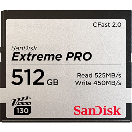 Carte mémoire CFast 2.0 SANDISK Extreme Pro - 512Gbit - 525Mb/s