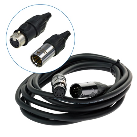 Cordon DMX avec connecteurs Neutrik XLR 5 TOP IP65 longueur 1m