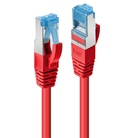 CAT6A-STD05R - Cordon de patch Ethernet CAT. 6a S/FTP LSZH LINDY - 50cm - Rouge