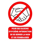 SERR-AFFICHE - Affiche en carton A4 Interdiction de se serrer la main