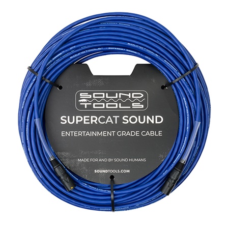 Cordon EtherCON Soundtools SuperCAT sound bleu - longueur 45m