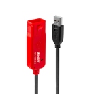Cordon/Rallonge USB 3.0 active A/A LINDY - Longueur : 10m - Noir