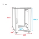 Baie de brassage 19'' 42U avec porte en verre SHOWGEAR RCA-FSG-42