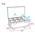 Flight-case pour 6 SHOWTEC Stage Blinder 1 Led