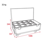 Flight-case pour 12 SHOWTEC Stage Blinder 1 Led