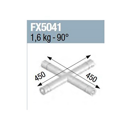 Angle 4 départs, 2D, horizontal, pour série FX50 ASD, couleur ALU