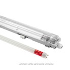 Réglette IP65 pour 2 tubes fluos G13 60cm - SPECTRUM LED