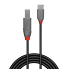 Cordon USB 2.0 Type-C/B LINDY - Longueur : 1m - Noir 