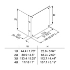 Paire d'équerres pour rackage 19'' d'appareils non rackables - 1U