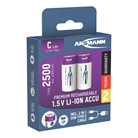 Lot de 2 piles C LR14 rechargeables en USB-C Ansmann - 2500 mAh