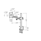 Support de table ERARD PRO NEXTIA S-2 pour 1 écran LCD VESA 75 ou 100 