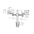 Support de table ERARD PRO NEXTIA D-2 pour 2 écrans LCD VESA 75 ou 00 