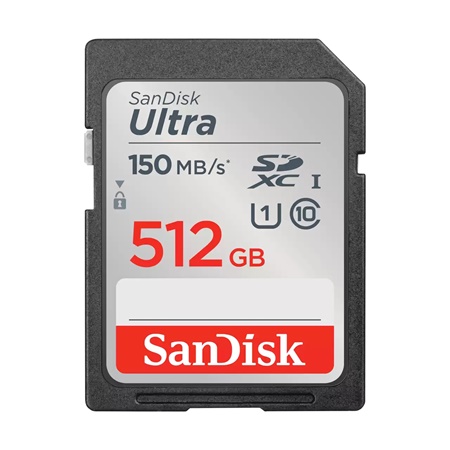Carte mémoire SANDISK SD XC Ultra - 512 Go - 150 Mb/s 