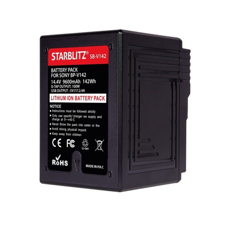 Batterie Li-ion STARBLITZ SB-V142 ''V-Mount'' 14,4V - 9,6Ah - 142Wh 