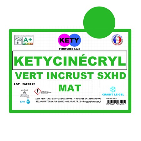 Peinture KETY Cinécryl Vert Incrustation mat déco - 1Kg